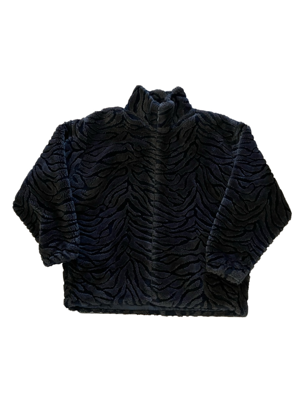 VTG Polar Magic Tonal Zebra Faux Fur Fleece Zip Jacket Brown Black Large Canada